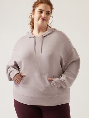 NWT Athleta Balance Waffle Hoodie Sweatshirt Tinsel Purple Size 3X